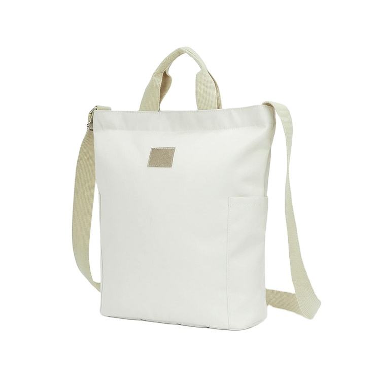  플라스틱 병 주머니가있는 디자이너 휴대용 코튼 캔버스 토트 백