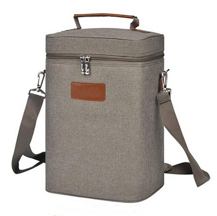 휴대용 여행 피크닉 누출 방지  와인 쿨러 가방 2 병 