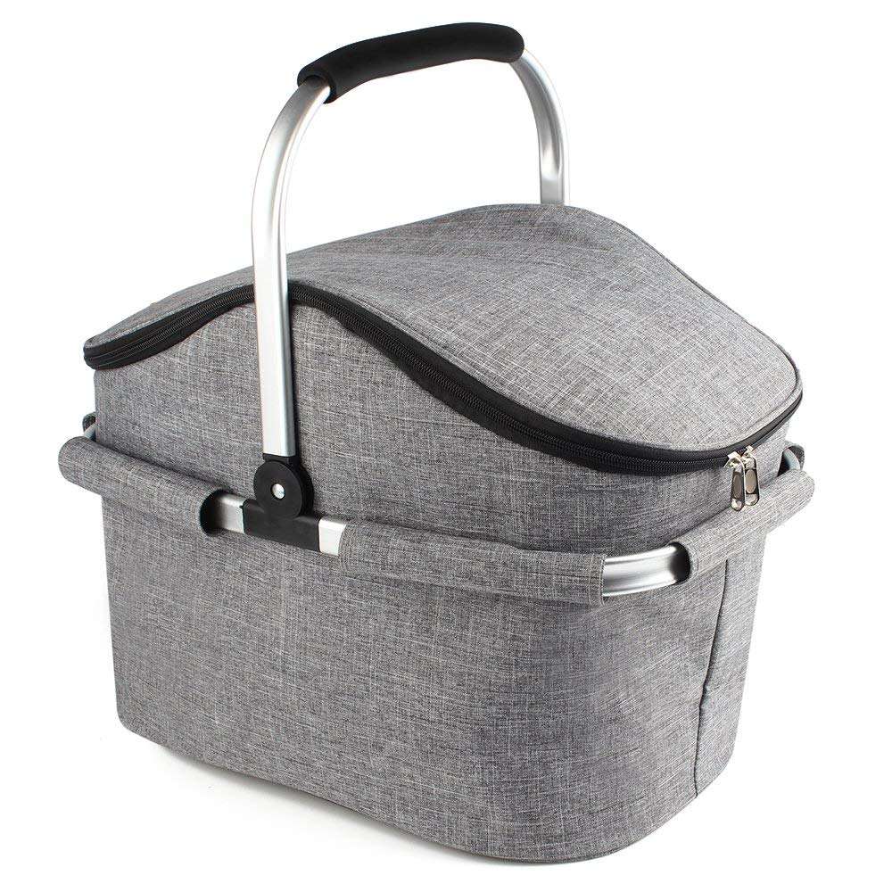 22L 접이식 접이식 절연 피크닉 쿨러 바구니 여행 캠핑 바베큐 수집