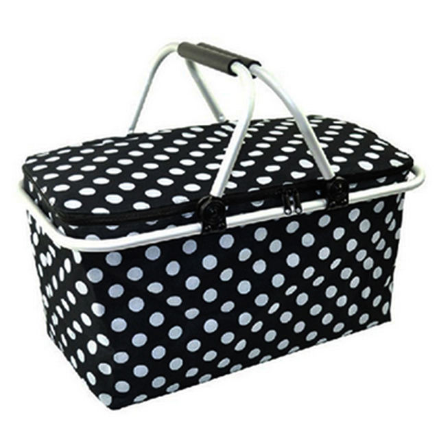 식품 등급 알루미늄 프레임 PEVA 라이닝 접이식 접이식 피크닉 쿨러 바구니 토트 백