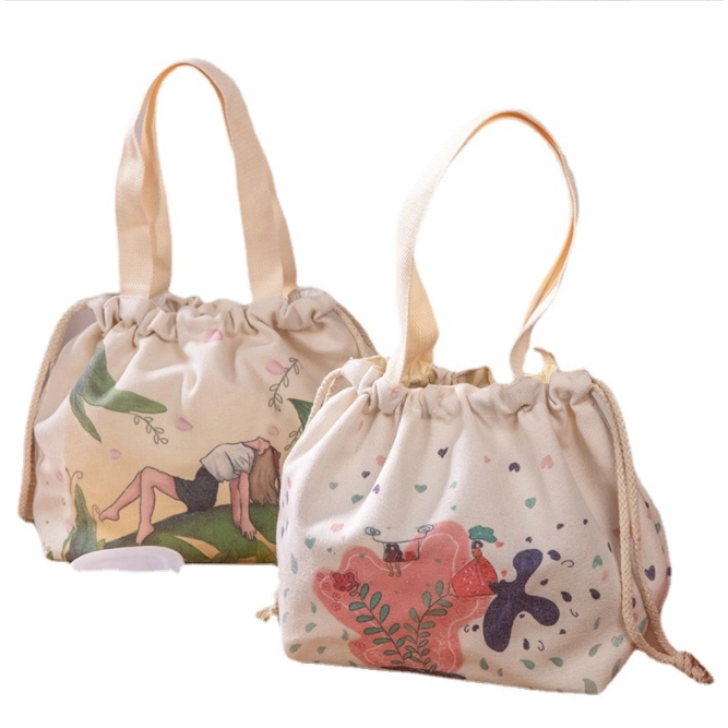 면화 캔버스 도시락 가방