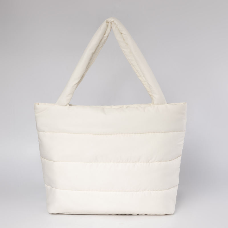 패션 경량 면 패딩 소프트 푹신한 토트 백 대용량 누비 이불 어깨 가방 