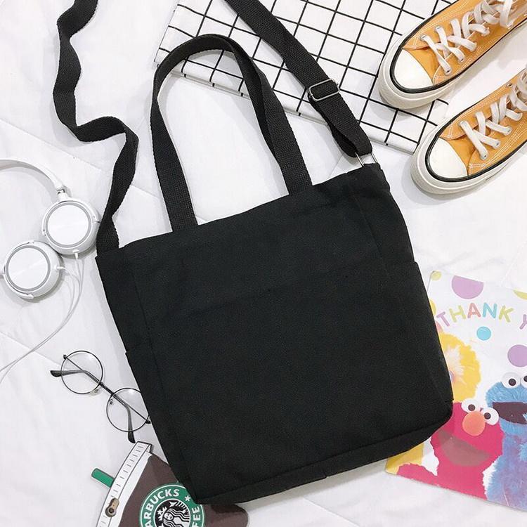 고품질 코튼 크로스 바디 캔버스 토트 백 빈티지  숄더 백 대용량 