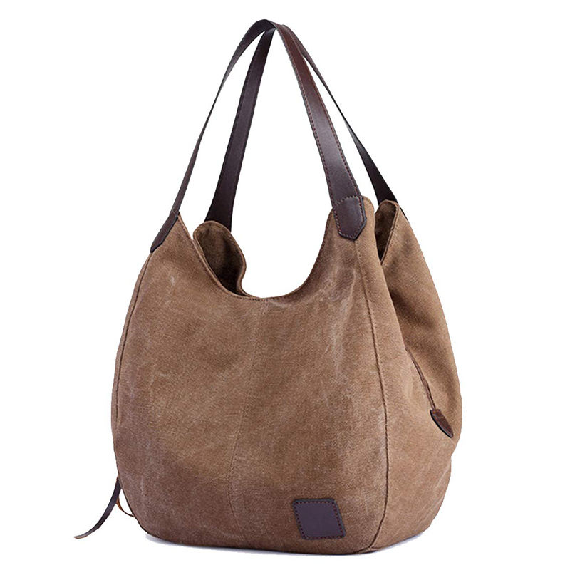 튼튼한 16oz 화포 끈달린 어깨에 매는 가방 여자 핸드백