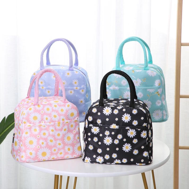  대용량 알루미늄 호일 절연 사이드 포켓이있는 열 점심 냉각기 가방