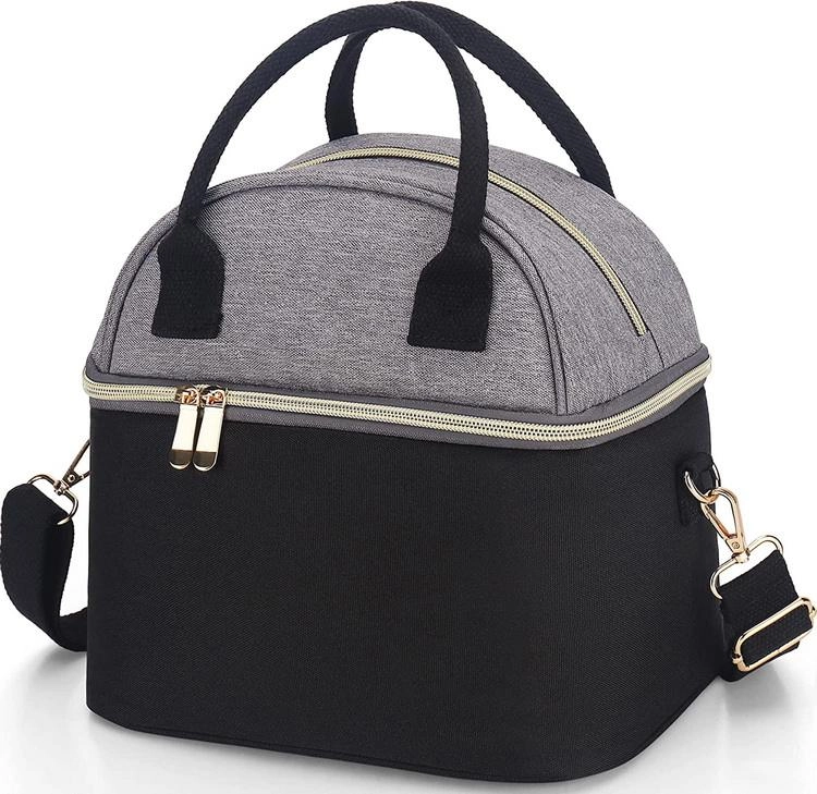 고품질 사용자 정의 이중 디자인 두 구획 여성을위한 새로운 스타일의 현대 점심 가방