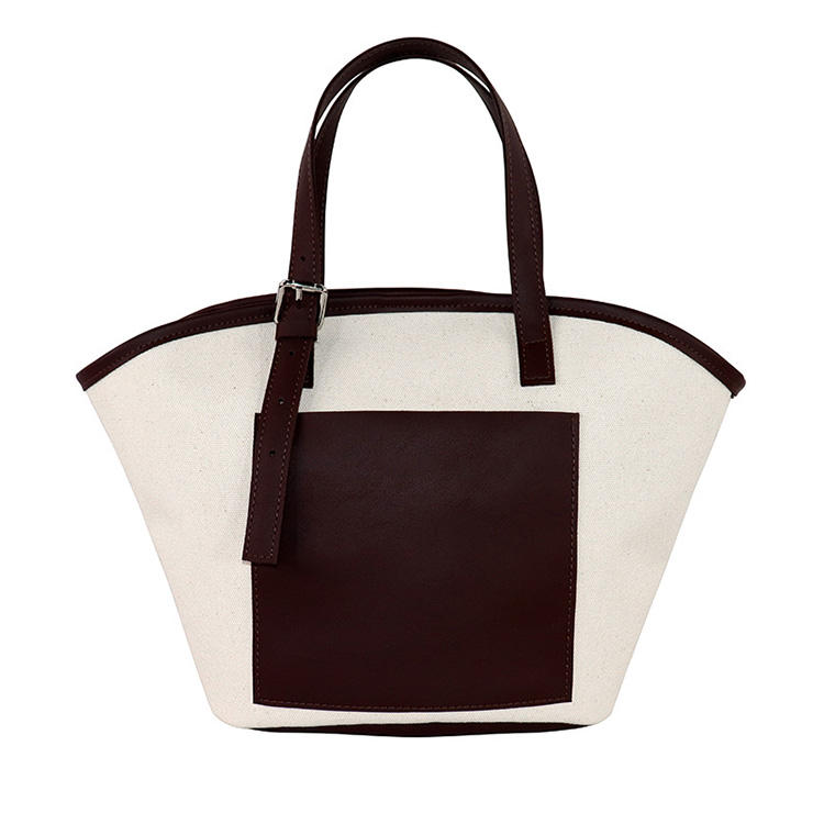 환경 친화적인 면 끈달린 유행 PU 화포 어깨에 매는 가방 