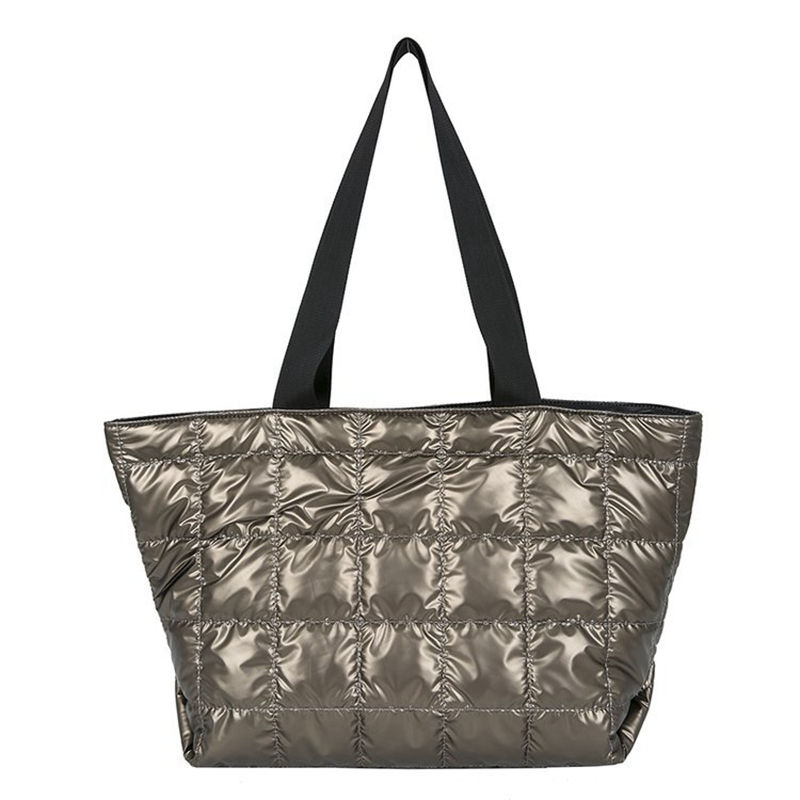 대용량 여성 숙녀 레저 쇼핑 겨울 코튼 퀼트 푹신한 가방 