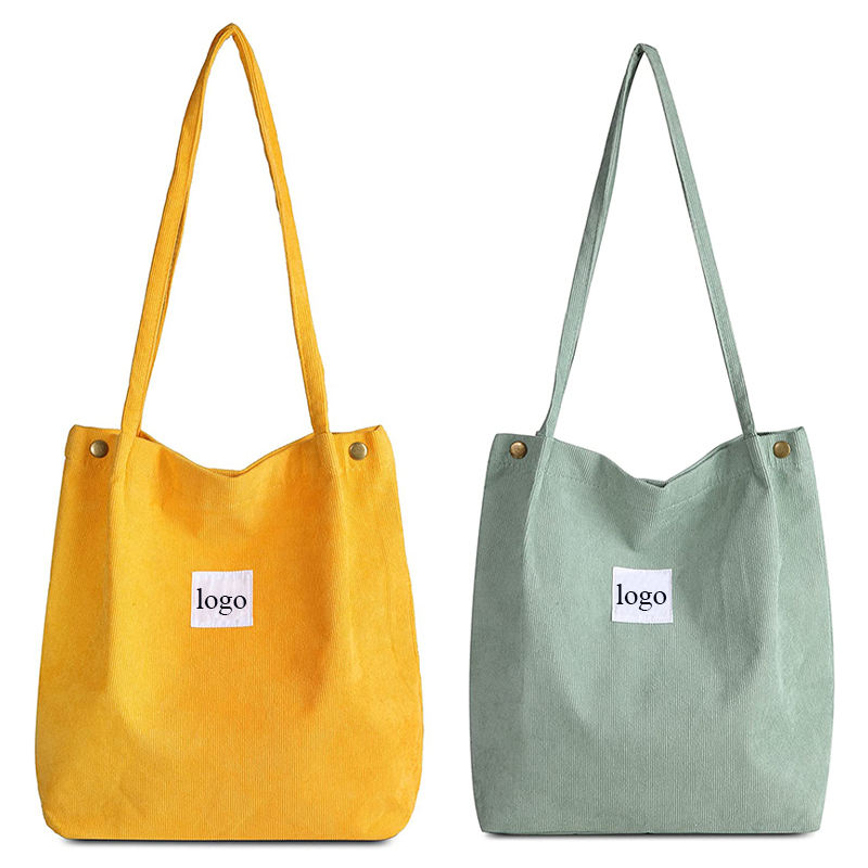 안 주머니  코듀로이 끈달린 큰 수용량 쇼핑 어깨에 매는 가방