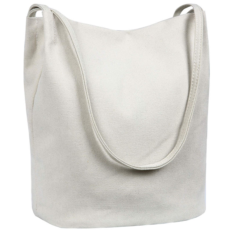 여성 캔버스 양동이 핸드백 면화 어깨 토트 백