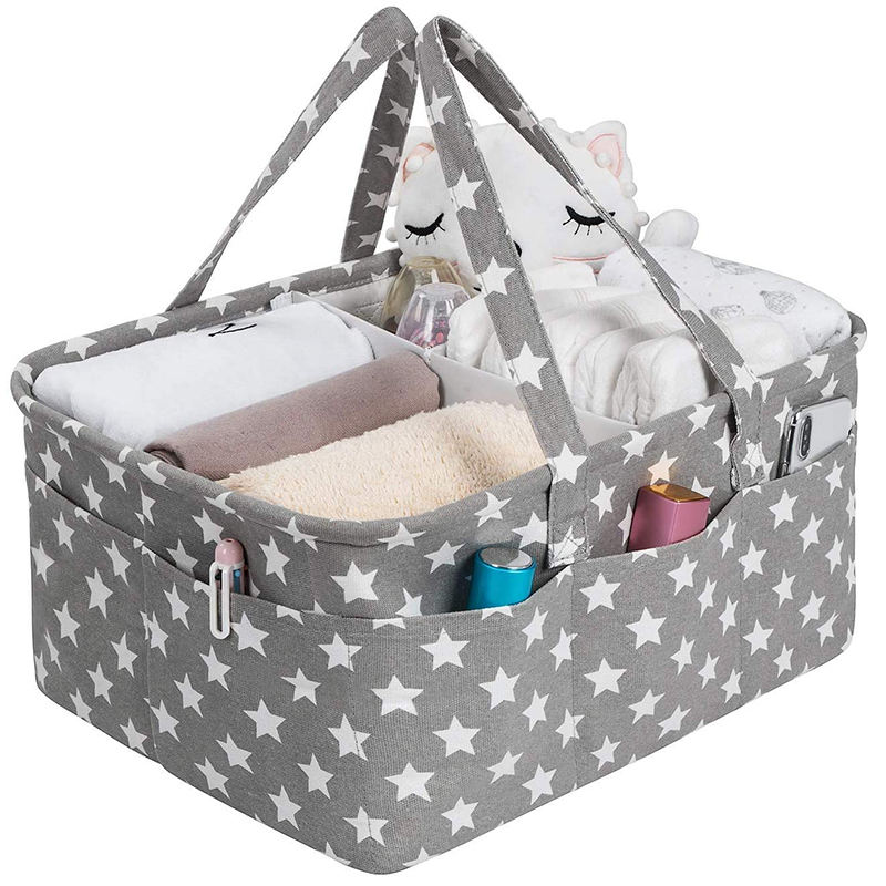 100% 면 화포  휴대용 아기 기저귀 caddy 가방