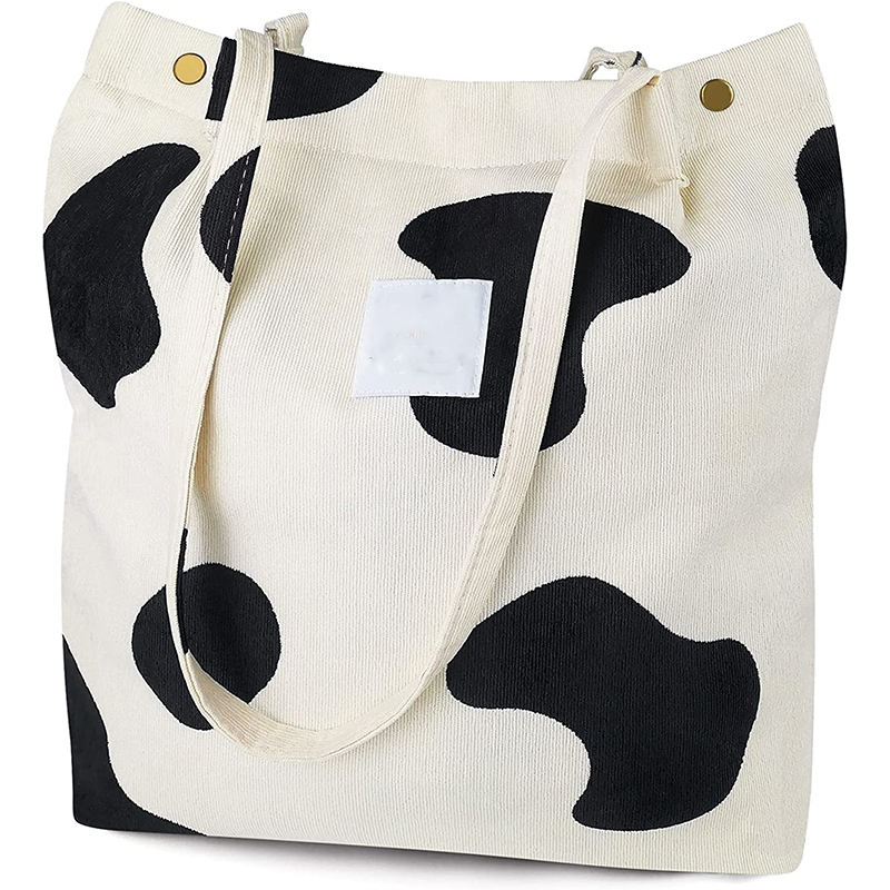 한국 환경 친화적인 코듀로이 토트백 식료품 숄더백