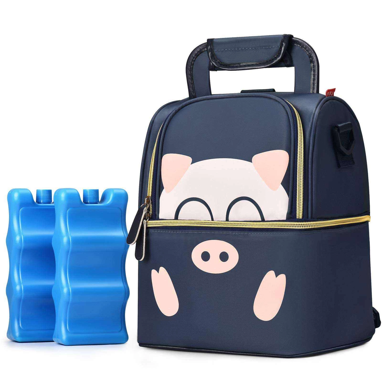 더블 레이어 귀여운 만화 6 병 모유 쿨러 열 절연 가방 
