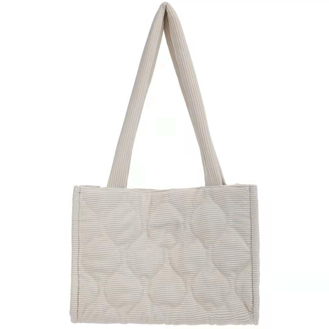 코듀로이 디자이너 토트 백 여성 숄더 메신저  소프트 쇼핑 가방 