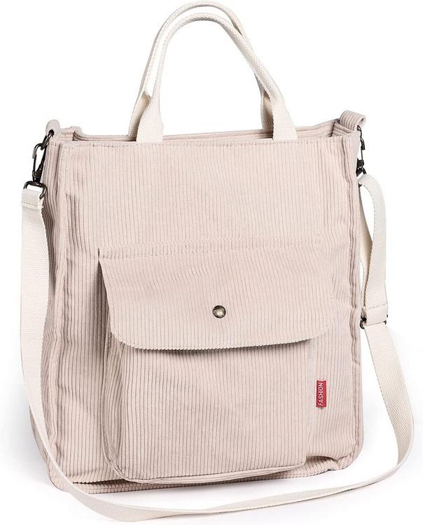 패션 고품질  bsci 코듀로이  소프트  면화 어깨 가방