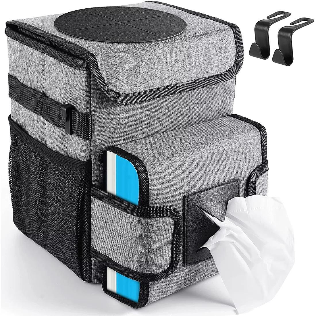 뚜껑 홀더가 있는 자동차  누출 방지 자동차 부품 쓰레기 콘센트 보관 가방