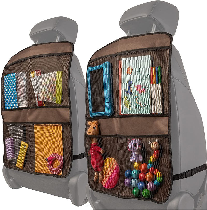  4 개의 메쉬 포켓이있는헤비 듀티 자동차 시트 프로텍터 운전석 뒷면