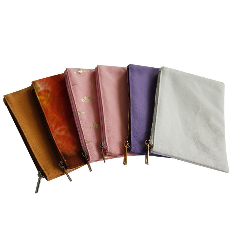 최고 품질의 맞춤형 에코 뷰티 화장품 가방 캔버스는 맞춤형 로고가있는 가방 코튼 파우치 지퍼를 구성합니다.