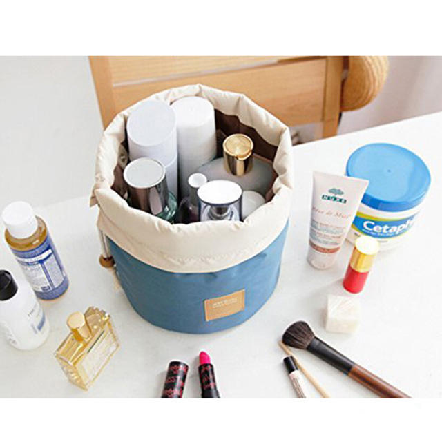 구획을 가진 대량 졸라매는 끈 둥근 화장용 부대 싼 도매 메이크업 부대
