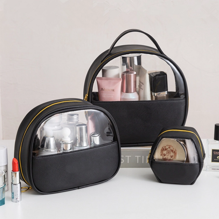 방수 PU 가죽 명확한 여행 화장용 부대