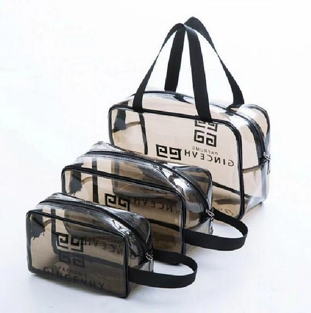 3 조각 명확한 방수 세면 용품 토트 백