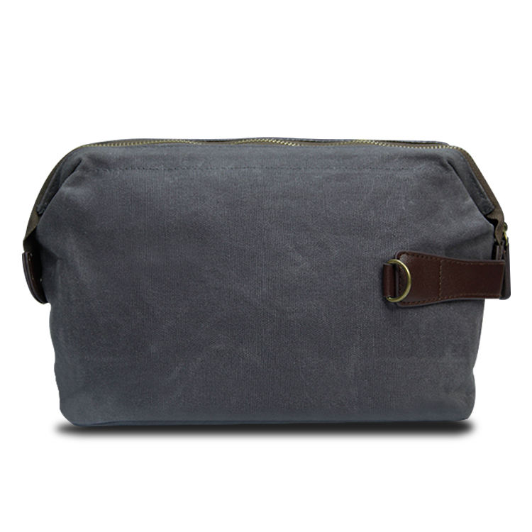 사용자 정의 캔버스 가죽 방수 면도 dopp 키트 케이스, 남성 세면 용품 가방 여행 가방
