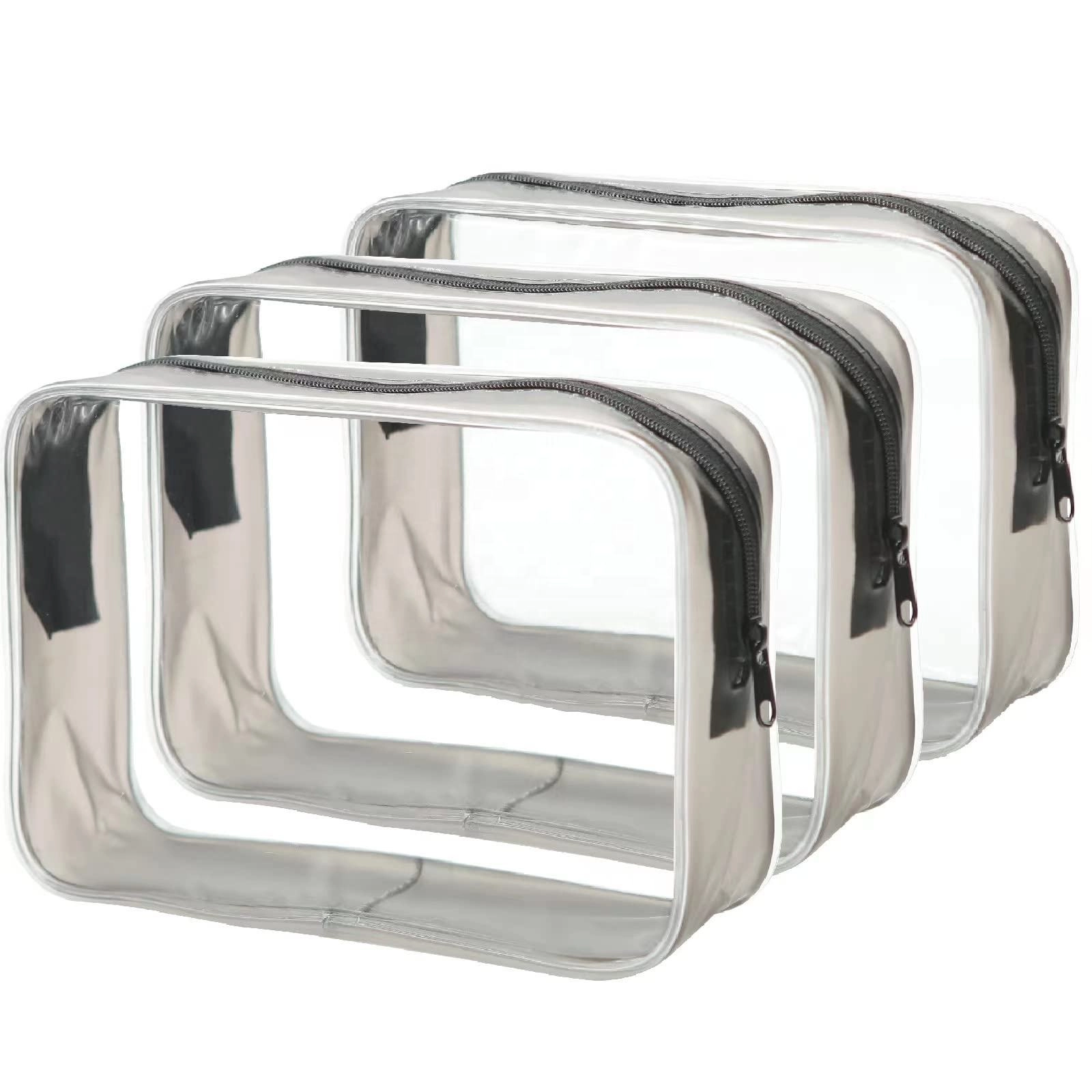 대용량 누수 방지 투명 PVC 메이크업 지퍼가 달린 가방