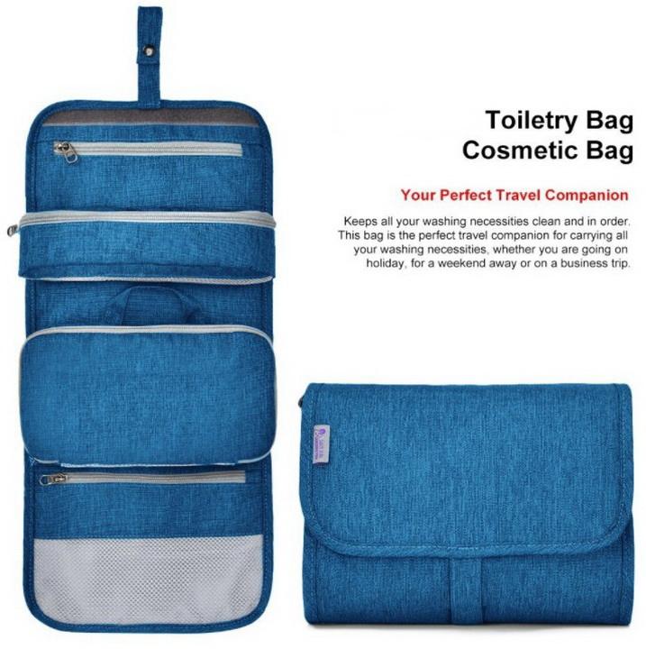 TSA 승인 투명 가방이 포함된 방수 행잉 여행 세면도구 키트