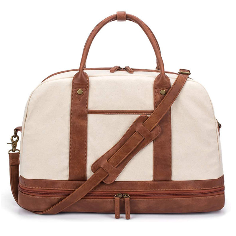캔버스 신발 수납 공간이있는 대형 여행 가방