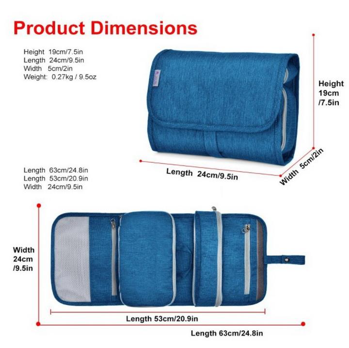 TSA 승인 투명 가방이 포함된 방수 행잉 여행 세면도구 키트