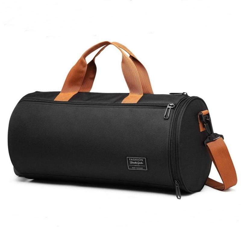 휴대용 블랙  토트  스포츠 신발 구획  여행 듀펠 백 