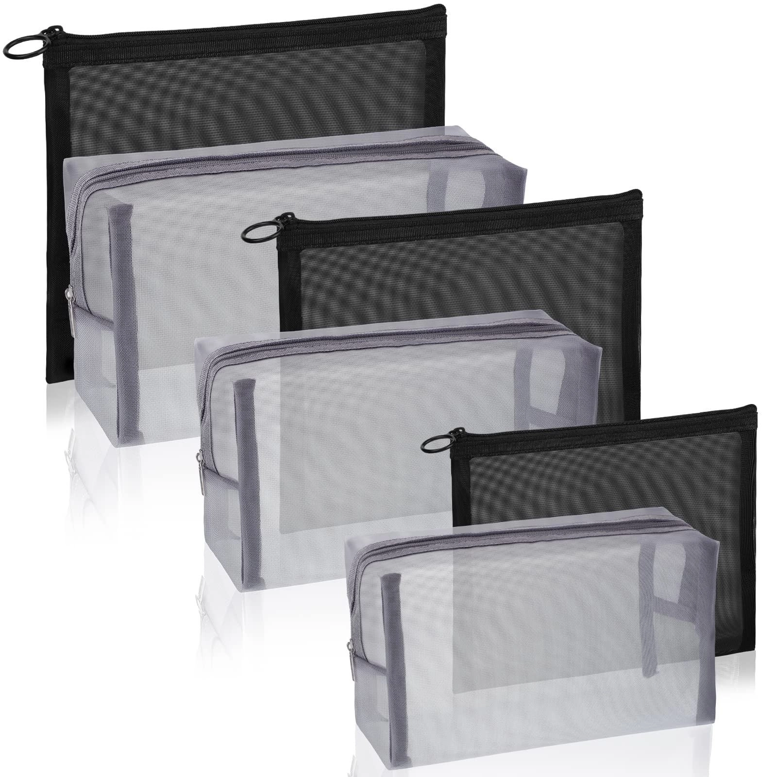 고품질 6 pcs 메쉬 메이크업 화장품 파우치 세면 도구 주최자 가방