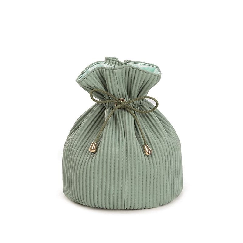 다기능 여행 녹색 라운드 화장품 가방