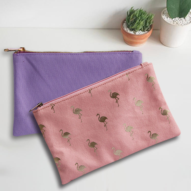 최고 품질의 맞춤형 에코 뷰티 화장품 가방 캔버스는 맞춤형 로고가있는 가방 코튼 파우치 지퍼를 구성합니다.