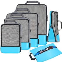 실용적인 6 팩 압축 여행 캠핑 천 신발 가방 포장 큐브 세트