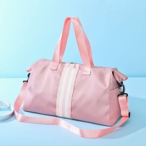 여성  젖은 수건 방수 스포츠 구획이 있는  분홍색 듀펠 백