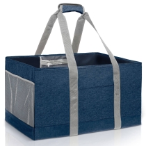 긴 손잡이 옥스포드 초대형 접이식 토트 쇼핑 비치 가방 