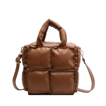 패션 여성  크로스 바디 코튼 패딩 싱글 숄더 토트 푹신한 가방 