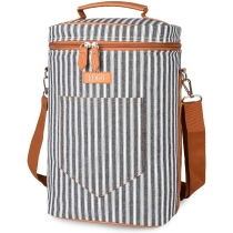 2 병 와인 캐리어 가방  소프트 절연  쿨러 토트 백 