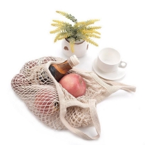 유기농 재사용 가능한 접이식 면 메쉬  식료품 쇼핑 토트 백