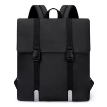 블랙 확장 롤탑 캐주얼 노트북 가방 방수 학교 대학 가방 