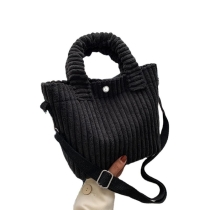  소형 토트 코듀로이 솔리드 크로스 바디 미니 여성 핸드백 