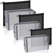 고품질 6 pcs 메쉬 메이크업 화장품 파우치 세면 도구 주최자 가방