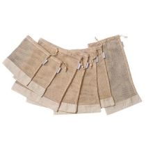 새로운 100% gots 유기농 면화 식료품 메쉬 drawstring 쇼핑백 헝겊