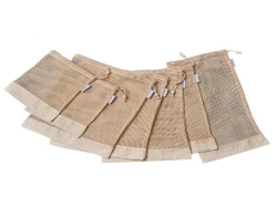 새로운 100% gots 유기농 면화 식료품 메쉬 drawstring 쇼핑백 헝겊