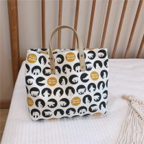 개인화 된 인쇄 면화 캔버스 토트 백  대형 캐주얼 핸드백