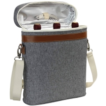 3 병 회색 절연 와인 토트 쿨러 휴대용 와인  피크닉 쿨러 