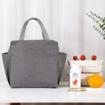 사이드 포켓이있는 방수 대형 휴대용 절연 쿨러 도시락 가방 