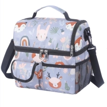 대형 2 구획 절연 점심 가방