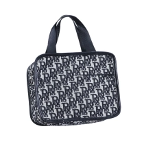  흑백 접이식 프리미엄 폴리에스터 여행 세면도구 가방